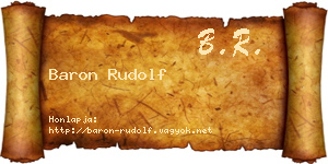 Baron Rudolf névjegykártya